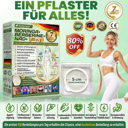 🌿CE-zertifiziert & GMP-zertifiziert | 🧑‍⚕️🩺 Solaroza® Moringa & Berberin 15-IN-1 Fortschrittliches Nano-Mikronadelpflaster | Wissenschaftlich belegt | 10-in-1 Formel | Ergebnisse in 5 Tagen🌿