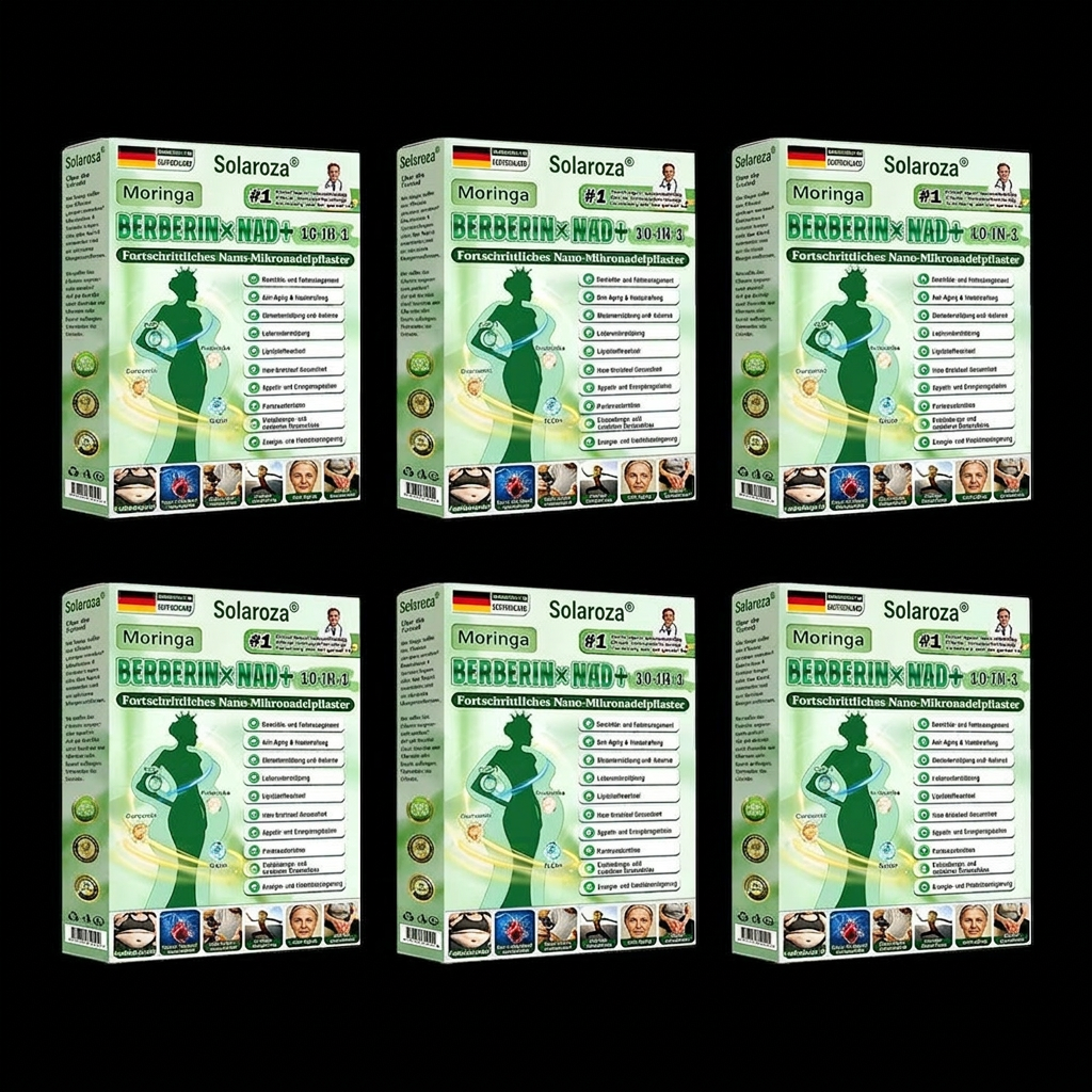 Offizieller Store 🇩🇪 |👩‍⚕️🧡Solaroza® Moringa · Berberin × NAD+ 10-in-1  Advanced Nano Mikronadel-Patch 🇩🇪 (Nur einmal täglich, sichtbare Veränderungen in 7 Tagen) ✅ Für Fettleibigkeit, schlaffe Haut, Diabetes, Schlafapnoe, Gelenkprobleme und mehr