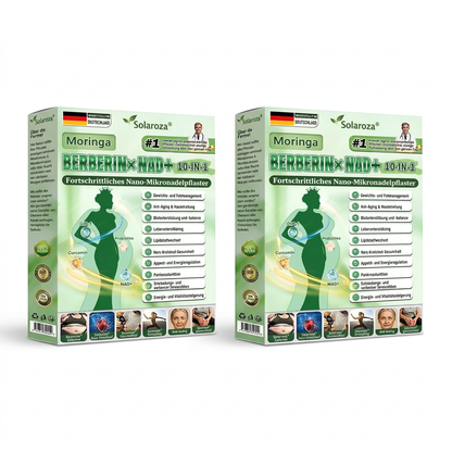 CE-zertifiziert & GMP-zertifiziert | 🧑‍⚕️🩺 Solaroza® Moringa & Berberin 10-IN-1 Fortschrittliches Nano-Mikronadelpflaster | Wissenschaftlich belegt | 10-in-1 Formel | Ergebnisse in 5 Tagen ☀️