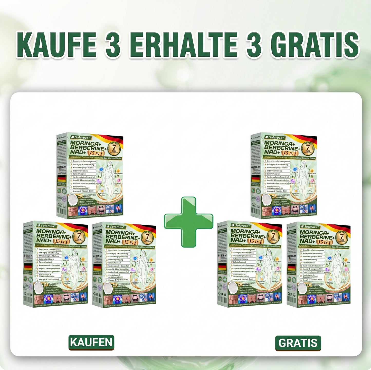 🌿CE-zertifiziert & GMP-zertifiziert | 🧑‍⚕️🩺 Solaroza® Moringa & Berberin 10-IN-1 Fortschrittliches Nano-Mikronadelpflaster | Wissenschaftlich belegt | 10-in-1 Formel | Ergebnisse in 5 Tagen🌿