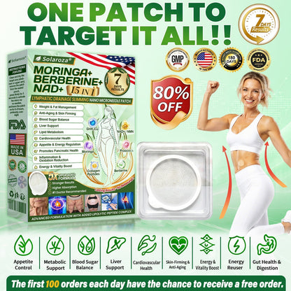 FDA Registered & GMP Certified  | 🧑‍⚕️🩺 Solaroza® Moringa & Berberine 10-IN-1 Advanced NanoMicroneedle Patch |  Backed by Scientific Evidence |10-in-1 Formula | Results in 5 Days💪