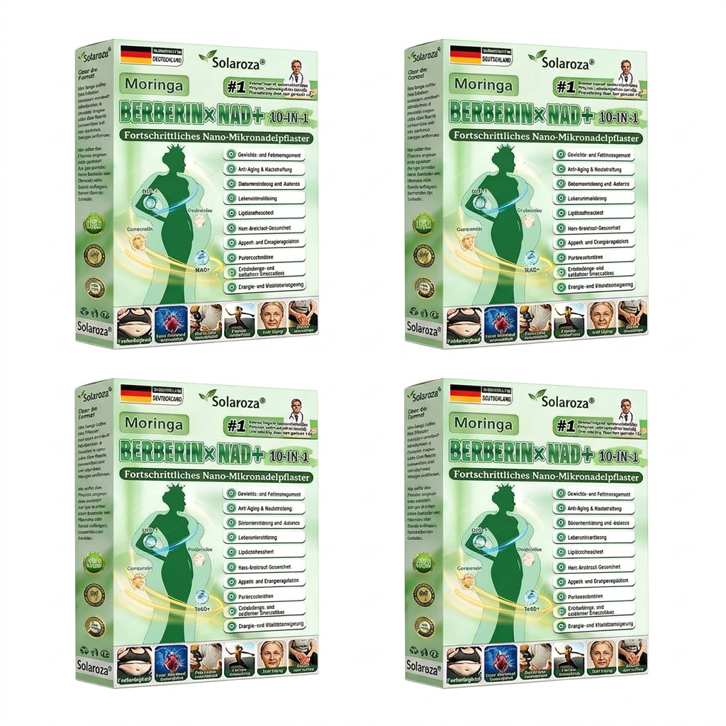 CE-zertifiziert & GMP-zertifiziert | 🧑‍⚕️🩺 Solaroza® Moringa & Berberin 10-IN-1 Fortschrittliches Nano-Mikronadelpflaster | Wissenschaftlich belegt | 10-in-1 Formel | Ergebnisse in 5 Tagen ☀️