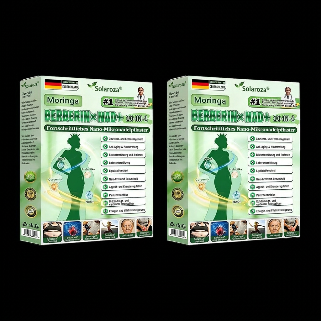 Offizieller Store 🇩🇪 |👩‍⚕️🧡Solaroza® Moringa · Berberin × NAD+ 10-in-1  Advanced Nano Mikronadel-Patch 🇩🇪 (Nur einmal täglich, sichtbare Veränderungen in 7 Tagen) ✅ Für Fettleibigkeit, schlaffe Haut, Diabetes, Schlafapnoe, Gelenkprobleme und mehr